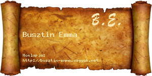 Busztin Emma névjegykártya